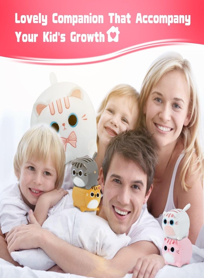 Auspicious beginning White Cat Plush, 5 PCS Cat Plush Stuffed Animal Family, 16" White Cat Mommy Plushie with 4 Baby Kittens Cat Plushies for Kids, Kawaii Cat Plush Toy Christmas Birthday Gifts for Kids Boys Girls - Image 4